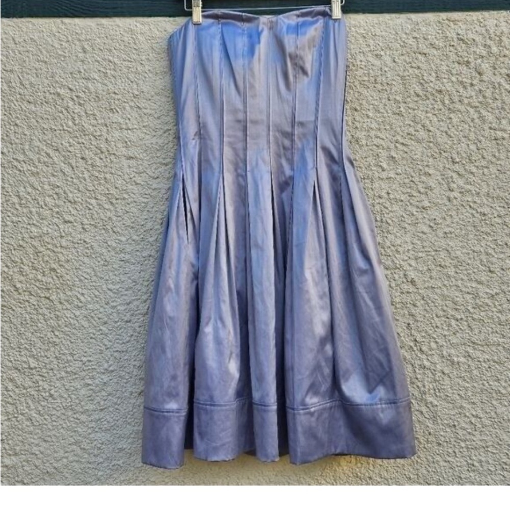 Elegant Strapless Blue Dress